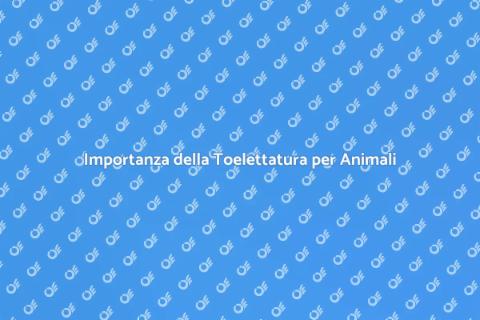 Toelettatura: Cura e Benessere Animali