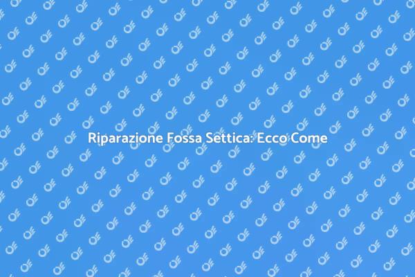 Come Riparare la Fossa Settica