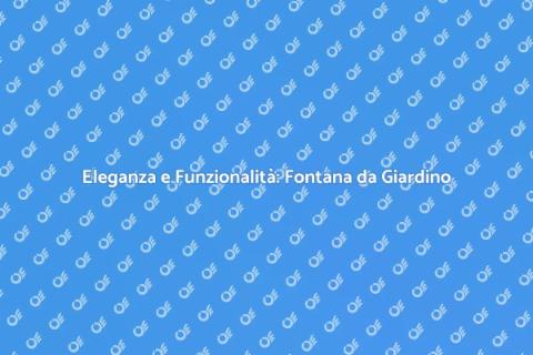 Fontana da Giardino con Aerazione