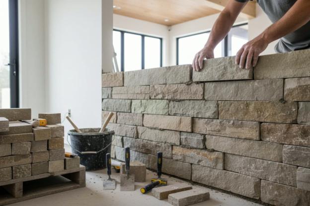 Un rivestimento in pietra per interno