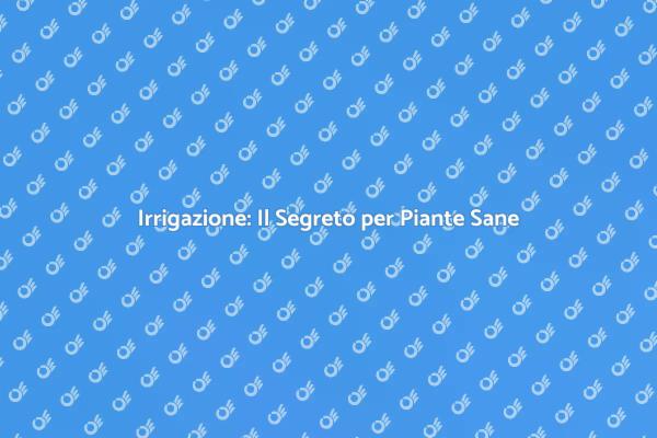 Irrigazione Efficiente per Giardini Sani