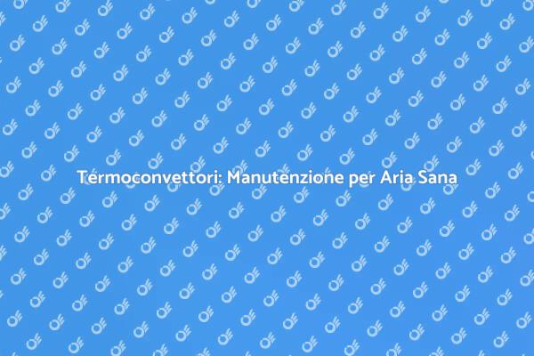 Manutenzione Cruciale dei Termoconvettori
