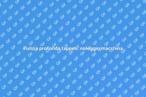 Noleggiare macchina per pulire tappeti