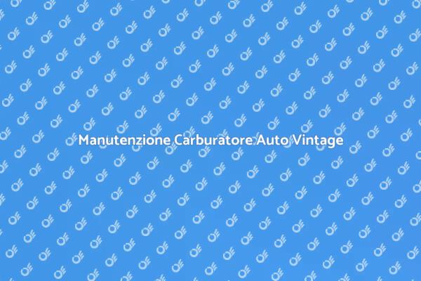 Regolare il Carburatore della Tua Auto