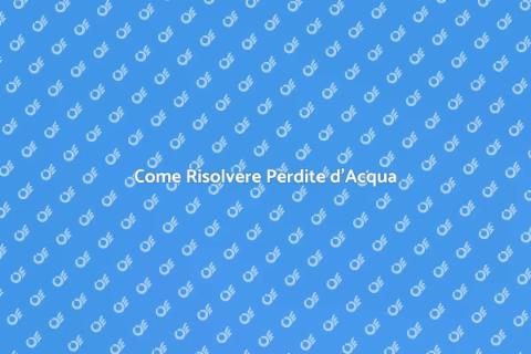 Perdite d'Acqua: Risoluzione Efficace
