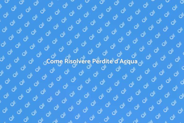 Soluzioni per Perdite d'Acqua Efficaci