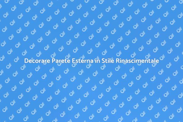 Tecniche per Pareti Esterne Rinascimentali
