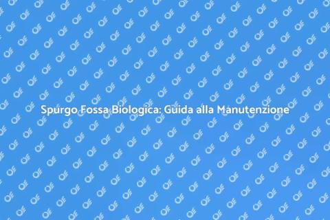 Manutenzione Impianto Spurgo Fossa Biologica