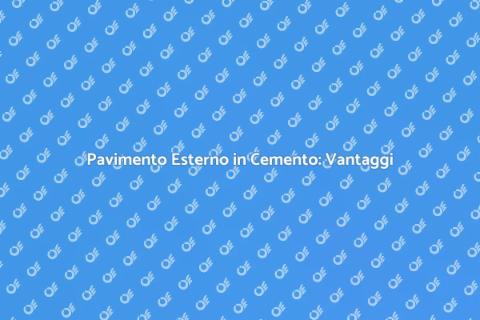 Pavimento in Cemento per Esterno