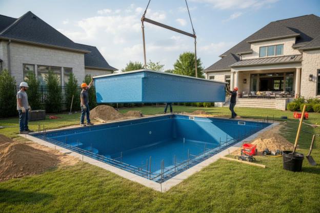 Costruizione di piscina in vetroresina