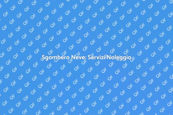 Affronta l'Inverno con Sgombero Neve