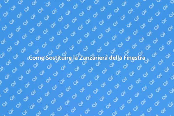 Sostituzione Zanzariera Finestra: Ecco Come