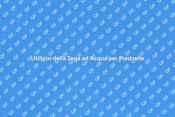 Come Usare la Sega ad Acqua per Piastrelle