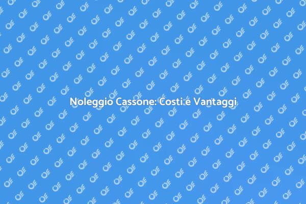 Noleggio Cassone: Costi e Soluzioni