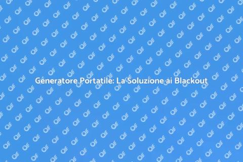 Generatore Portatile: Sicurezza Elettrica