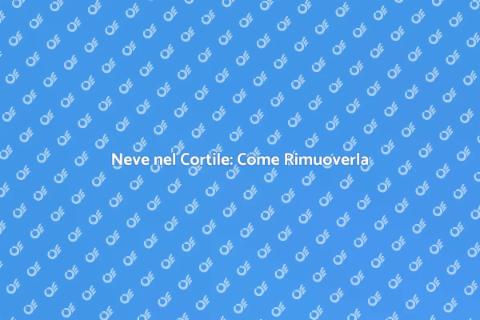 Rimozione Neve Cortile: Guida Pratica