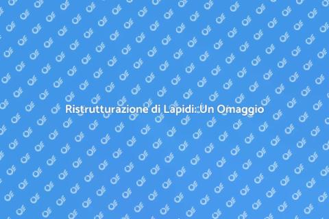 Ristrutturazione Lapide Commemorativa