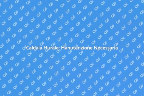 Manutenzione Caldaia Murale Essenziale
