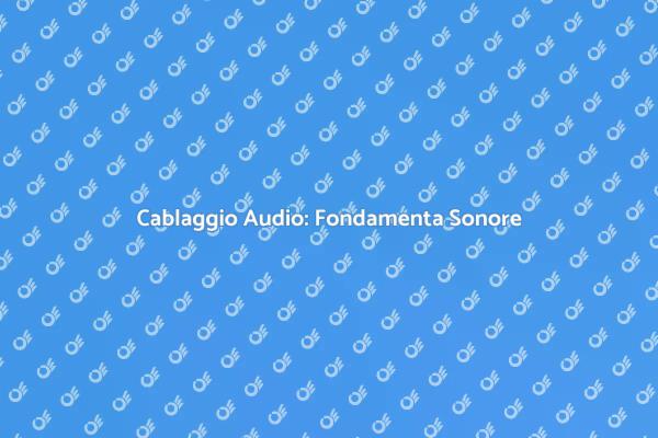 Cablaggio Audio: Essenziale per Ogni Evento