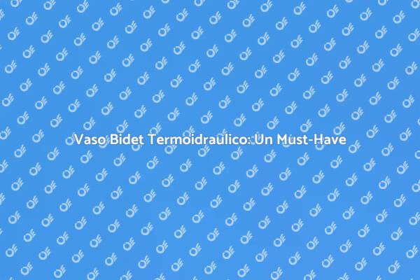 Vaso Bidet Termoidraulico: Comfort Innovativo