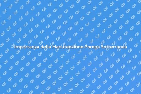 Manutenzione Pompa Sotterranea Essenziale