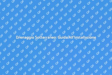 Installazione Condotto Drenaggio Casa