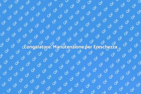 Manutenzione Congelatore: Guida Essenziale