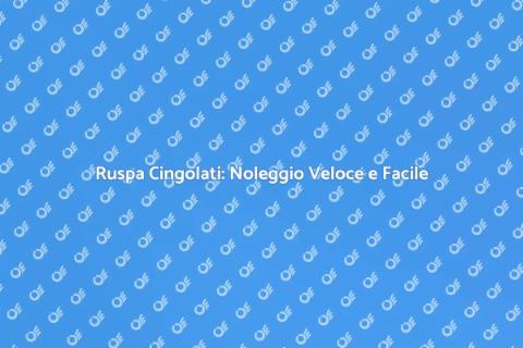 Noleggia una Ruspa Cingolati Facile