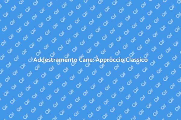 Metodo Tradizionale per l'Addestramento Cani