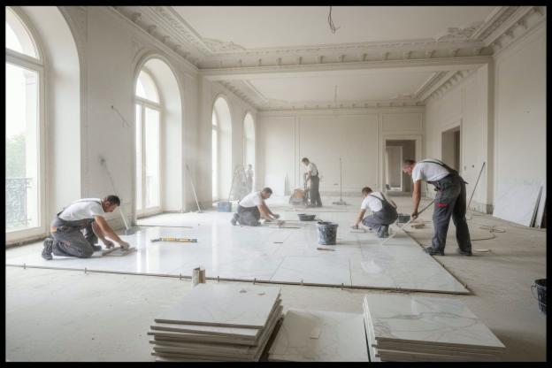 Costruire pavimenti in marmo