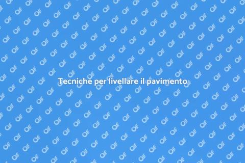 Livellare il pavimento in casa