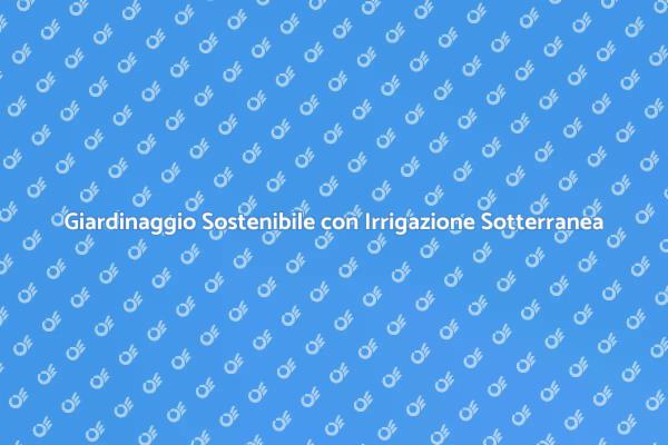 Rivoluziona il Giardino con Irrigazione Sotterranea