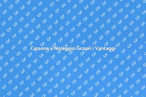 Noleggio Cassone: Costi e Vantaggi