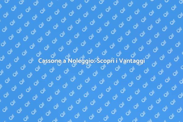 Noleggio Cassone: Un Vantaggio Necessario
