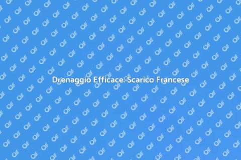 Scarico Francese: Soluzione Drenaggio